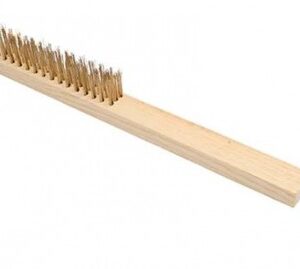 Escova de Aco Cabo de Madeira 3 Fileiras