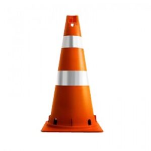 Cone 75cm Laranja/Branco SEMI FLEXIVEL (1,55 Kg)