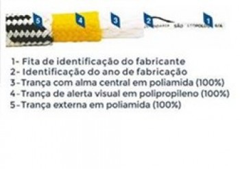Corda Multifilamentos Trançada Poliamida Tricapa 12mm 20KN - Imagem 4